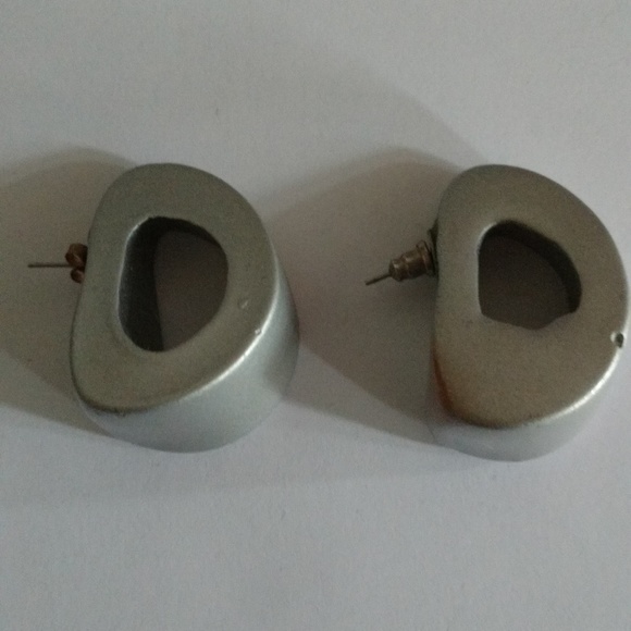 Silver Hoop Earrings - Picture 2 of 5